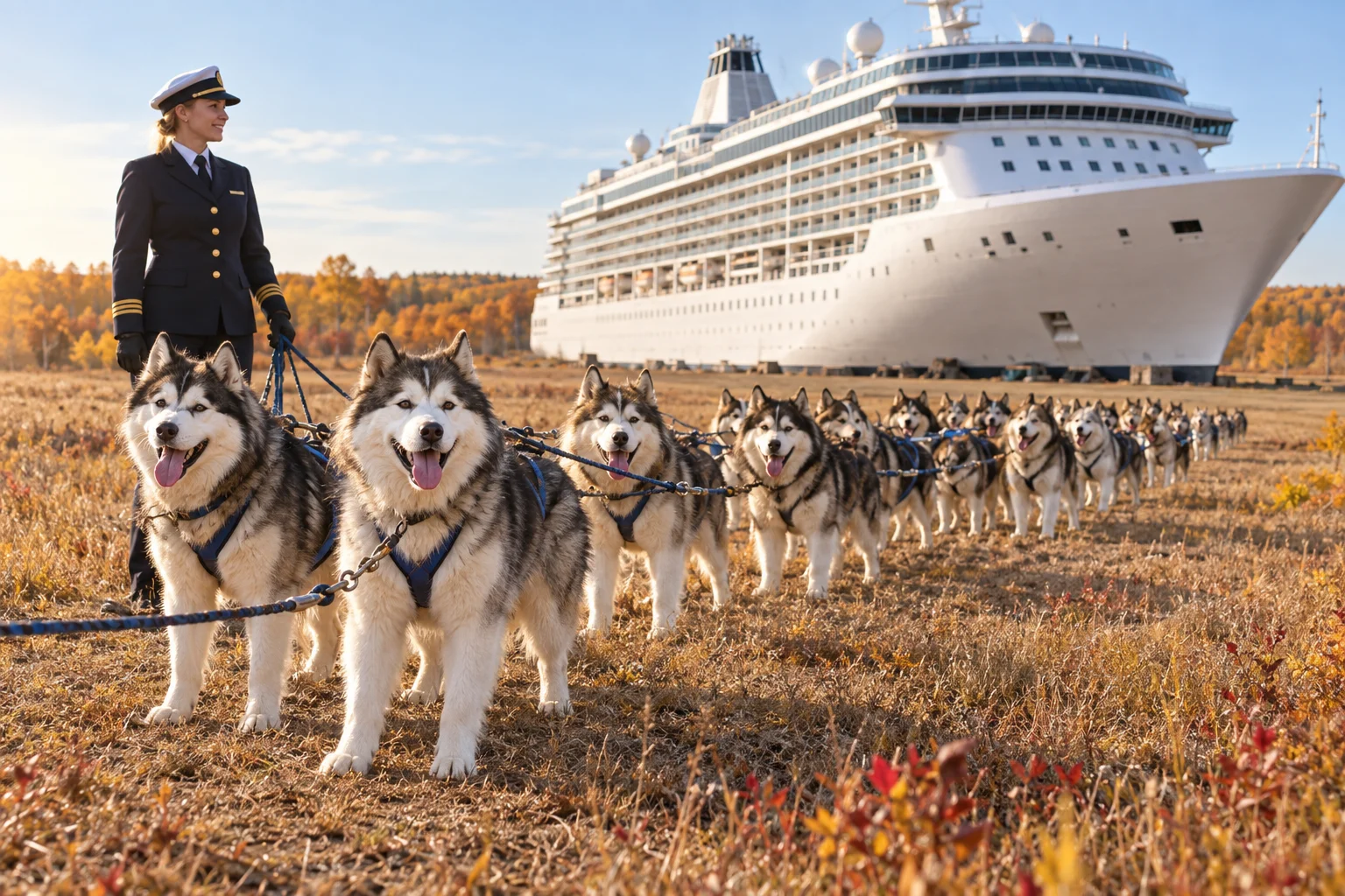 Canine propulsion crew and their uniformed handler